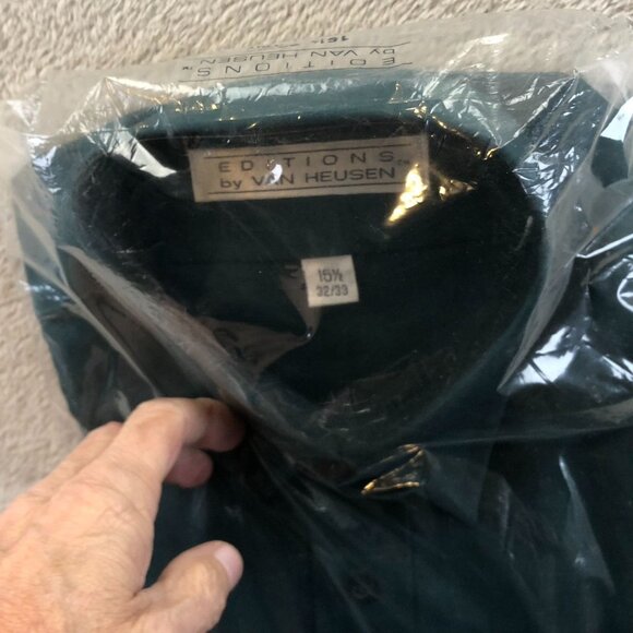 NWT Van Heusen Editions Mens Dress Shirt Size 15.5 Neck Classic Workwear Green - Picture 1 of 5